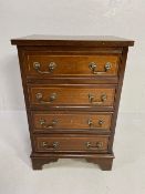 Antique Furniture, Reproduction 19th century style bedside cabinet with a run of 4 drawers,