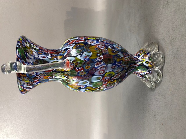 Murano Glass, vintage Millefiori vase of classical form approximately 21cm high a glass clown - Image 4 of 10