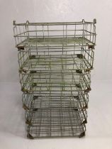 Industrial Galvanised wire open work stackable Factory stock trays, stack of six each