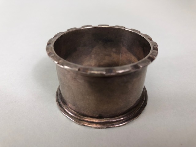 Antique Silver, 2 English hallmarked napkin rings, 2 hallmarked tea spoons, hallmarked openwork - Image 11 of 16