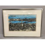 Works of Art, vintage limited edition framed landscape etching of Istanbul 69 /100 approximately