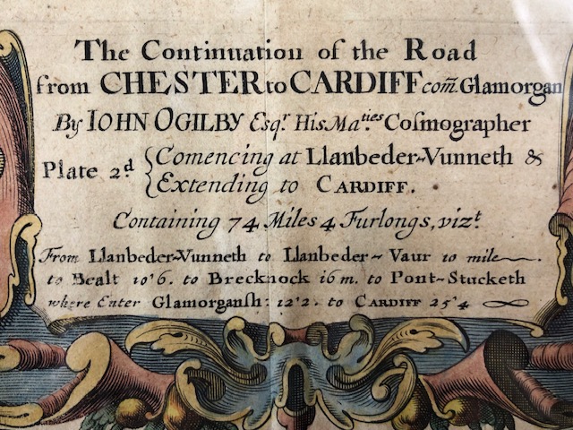 Antique Map, of The Road from Chester to Cardiff by Master Map Maker John Ogilby (1600-1667) Map - Image 11 of 13