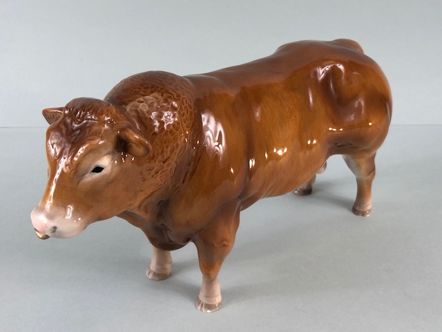 Beswick China Farmyard Animals, French Limousin bull with John Beswick signature to underside and - Image 2 of 9