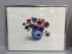 Framed Print by Libby Carreck, member of the Society of Botanical artists, titled Anemones,