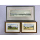 Pictures, 3 landscape prints by artist Valerie petts in modern frames frames