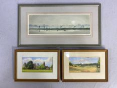 Pictures, 3 landscape prints by artist Valerie petts in modern frames frames