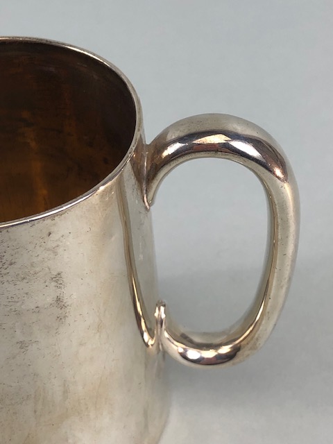 Antique English hallmarked silver Tankard Birmingham 1887, initials engraved to front, approximately - Image 3 of 8