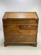 Antique Furniture, late 18th early 19th century Oak bureau, run of 2 drawers with 2 above, bureau