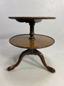 Antique Furniture, 19th century 2 tier pedestal dumb waiter, graduated tiers and tripod base