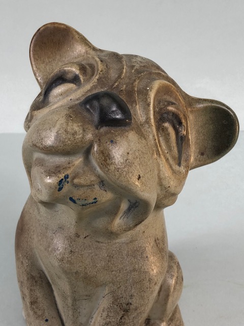 Langley pottery, Art Decco Bonzo style dog figure base with windmill trademark approximately 20cm - Image 6 of 8