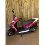 Motorbike/ Scooter: A JET 4 50cc E4 Petrol scooter by manufacturer SYM. This Motorcycle is in the