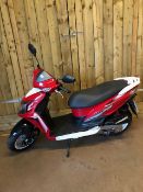 Motorbike/ Scooter: A JET 4 50cc E4 Petrol scooter by manufacturer SYM. This Motorcycle is in the