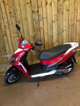 Motorbike/ Scooter: A JET 4 50cc E4 Petrol scooter by manufacturer SYM. This Motorcycle is in the