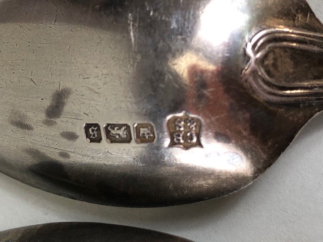 Antique Silver, 2 English hallmarked napkin rings, 2 hallmarked tea spoons, hallmarked openwork - Image 16 of 16