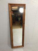 Mirror, modern pine framed dressing mirror approximately 133 x 42cm