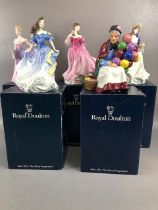 Royal Doulton figures, 5 figurines with certificates and boxes, Rebecca 4041 1998, Lauren 3975 1999,