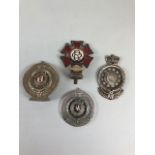 Vintage Automobilia, Car badges, Four Radiator or bar badges, pre 1950 to include AA club Auckland