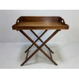 Original antique butlers table on folding stand