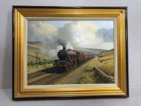 Railway Interest, Gerald Broom framed Painting Oil on Board, 5671 Prince Rupert In The Lune