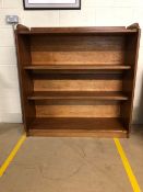 Modern Mahogany shelving unit or book case robust design with 2 adjustable shelves approximately 128