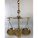 Vintage Scales, set of reproduction brass Chemist balance scales, in an early 18th century design,