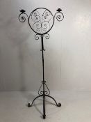 Wrought iron scroll work decorative free standing hall way candelabra for 2 candles approximately