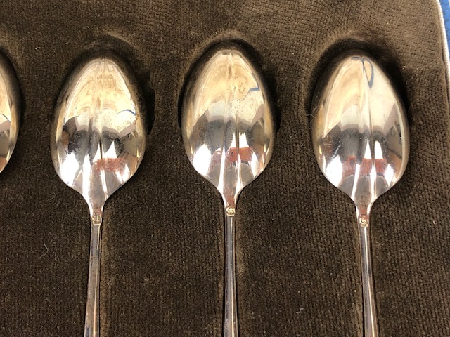 Boxed set of Jubilee Hallmarked Silver spoons (6) for Edinburgh 1935 by maker Romney "R&B" with - Image 12 of 19