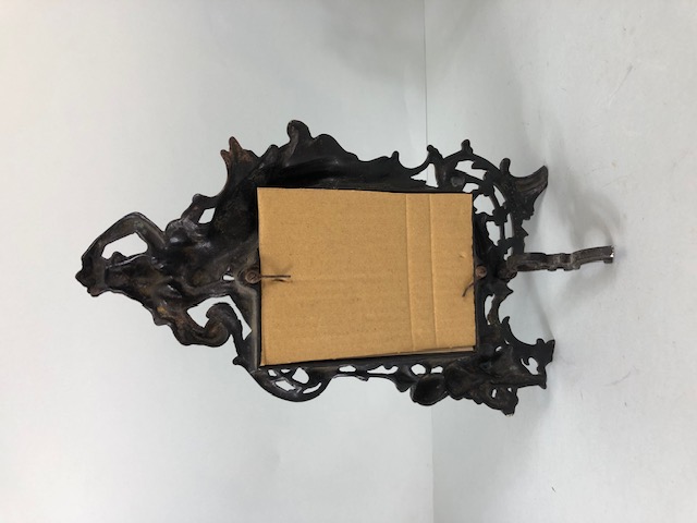 Antique Photo frames, Two 19th century free standing metal photo frames one of early rococo style - Image 5 of 7