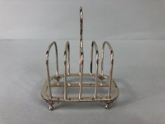 Victorian Silver Hallmarked toast rack hallmarked for Birmingham 1898 maker Hilliard & Thomason