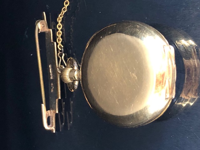 18k OMEGA fob watch, cased diameter, 26mm, with a 9ct gold suspension brooch total weight approx - Image 5 of 11