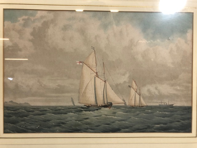 C H Lewis paintings, pair of early 20th century maritime paintings both signed C H Lewis in bottom - Image 7 of 10