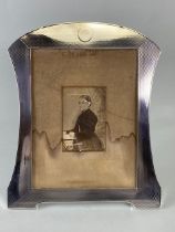 Large Art Deco Silver Hallmarked Photo Frame with easel back and unmarked cartouche approx 23 x 27cm