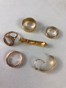 Collection of 9ct Gold items to include rings and some jewellery as found total weight approx 15.5g