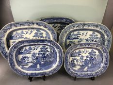 Collection of vintage Blue and white Platters