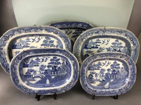 Collection of vintage Blue and white Platters