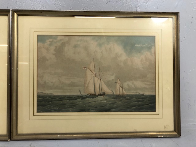 C H Lewis paintings, pair of early 20th century maritime paintings both signed C H Lewis in bottom - Image 6 of 10