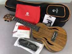 Modern Ukulele, by Vango with carry case with bag of accessories , in card outer box