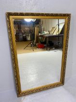 Large modern gold gilt framed mirror, approx 71cm x 102cm