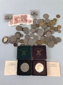 Coin collectors interest, an assortment of mostly British Coins, to include some pre 1947 and some
