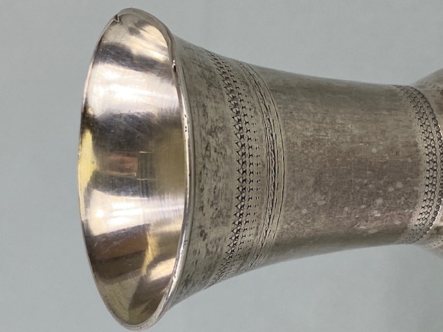 Kiddush Silver cups the tallest with silver hallmarks for maker J Zeving (or Joseph Zweig) the other - Image 5 of 11