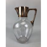 Victorian Silver Mounted and glass water jug Hallmarked for Sheffield 1887 by maker James Dixon &