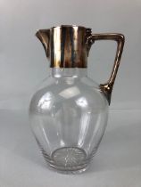 Victorian Silver Mounted and glass water jug Hallmarked for Sheffield 1887 by maker James Dixon &