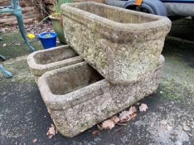 Three rectangular garden planters