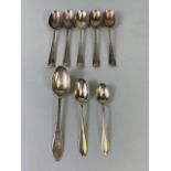 Collection of various hallmarked silver spoons to include rat tail examples (8) approx 148g