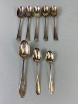 Collection of various hallmarked silver spoons to include rat tail examples (8) approx 148g