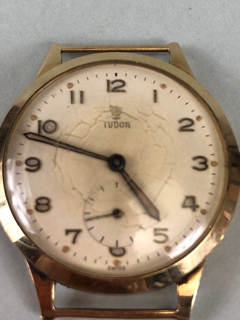 Tudor by ROLEX wristwatch with untested Gold case Roman numerals and subsidiary seconds dial. - Image 2 of 6