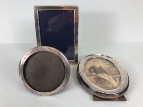 Three Silver Hallmarked Photo Frames The Largest 17cm tall