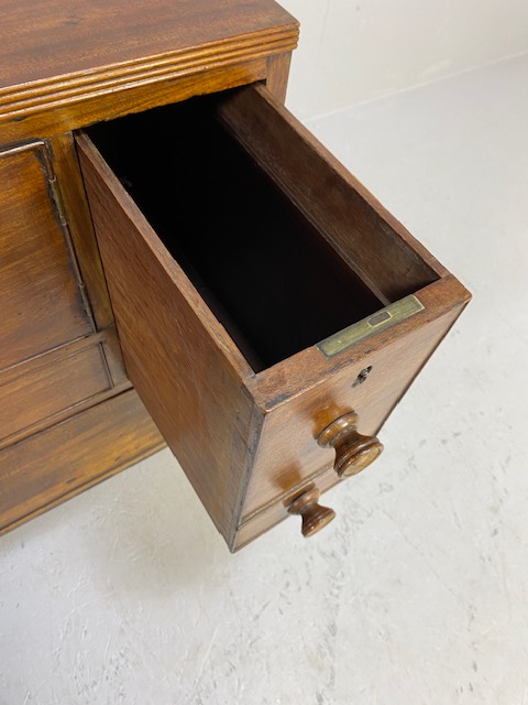 19th Century mahogany campaign style cabinet, possibly medical/apothecary use, three lockable - Image 10 of 14