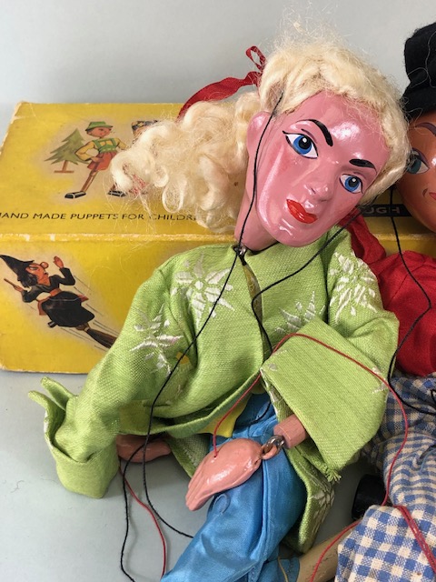 Pelham puppets, two vintage puppets Prince Charming with its box and the Dutch boy. - Image 2 of 8