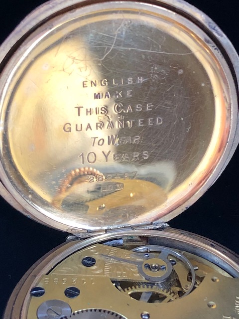 9ct rolled gold full hunter pocket watch late 19th/early 20thC. Inside case serial number 262467, - Image 12 of 12